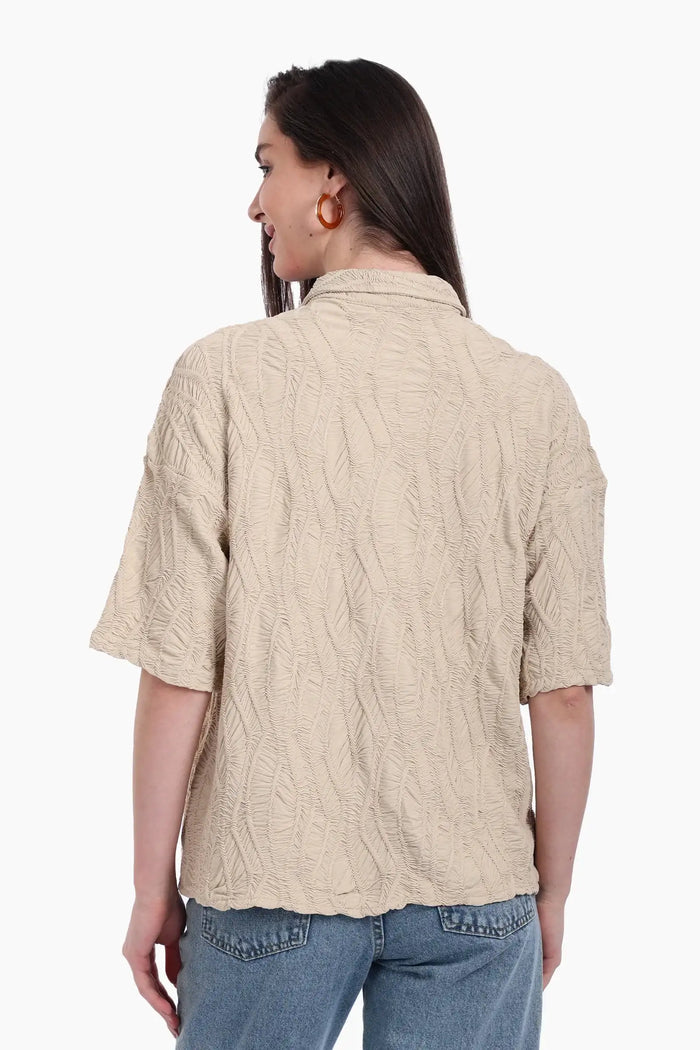 Woven Jacquard Beach Shirt