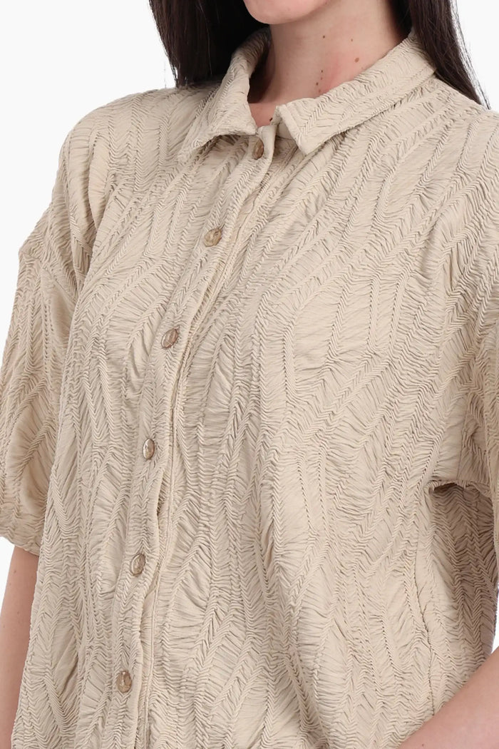 Woven Jacquard Beach Shirt
