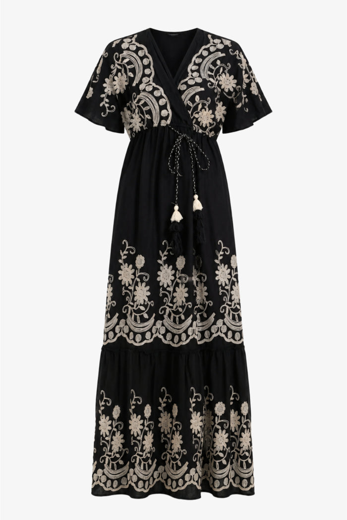 Wrap-Style Bodice Dress