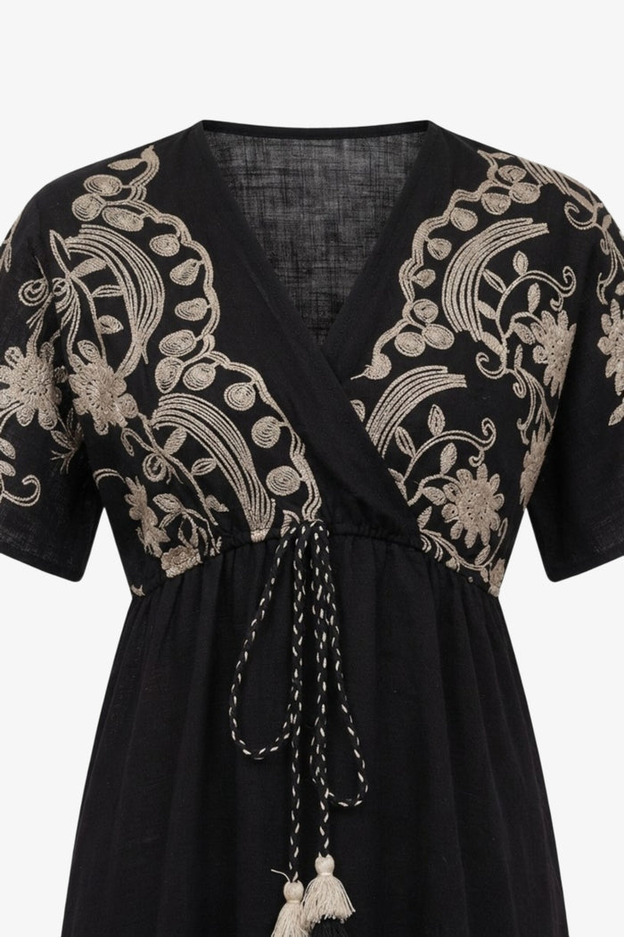 Wrap-Style Bodice Dress