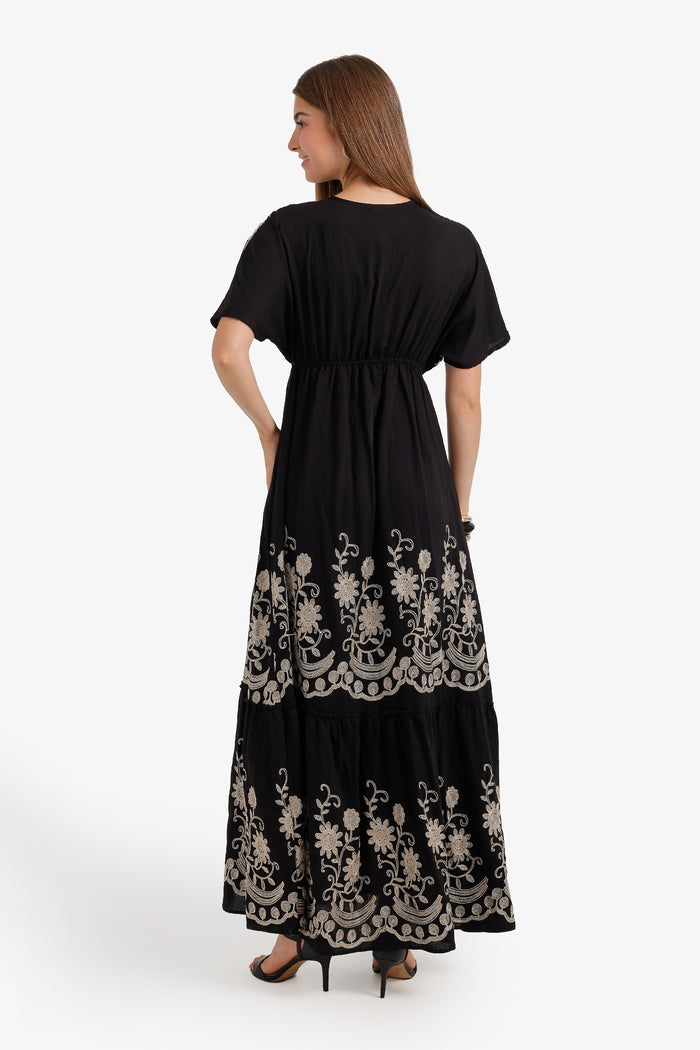 Wrap-Style Bodice Dress