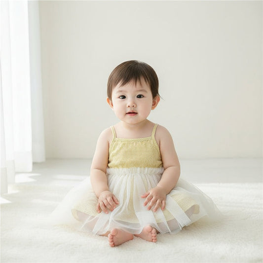 Yellow Checks Tulle Party Dress Dress Yo Baby Wholesale