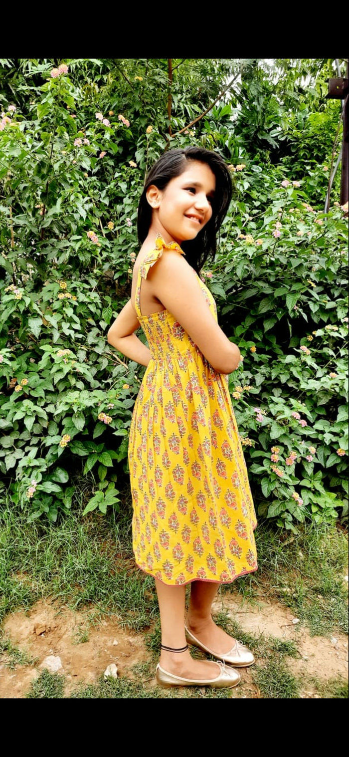 Yellow Angel Sleeves Dress Dress Yo Baby Wholesale