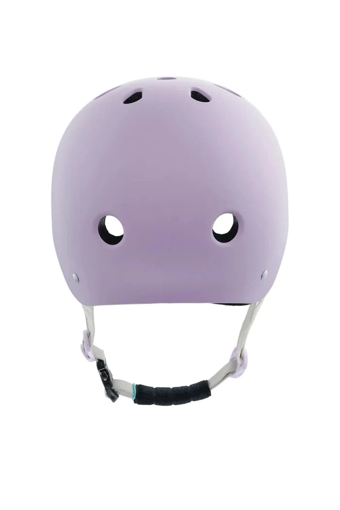 Purple helmet with a white background