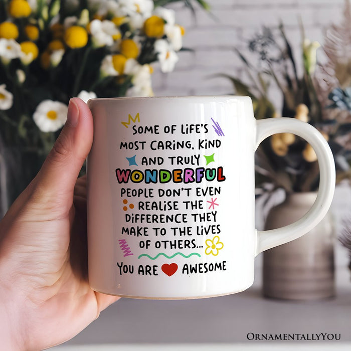 You Are Wonderful Personalized Mug, Heartful Message Gift With Custom Name Personalized Ceramic Mug OrnamentallyYou 12oz Mug Non-Custom