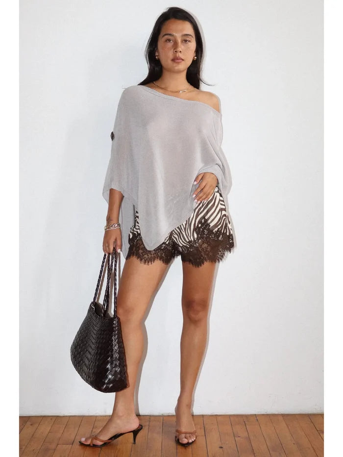 Zebra Print Lace Trim Shorts