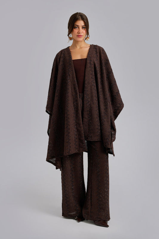 Zigzag-Embroidered Kimono