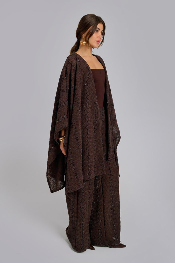 Zigzag-Embroidered Kimono