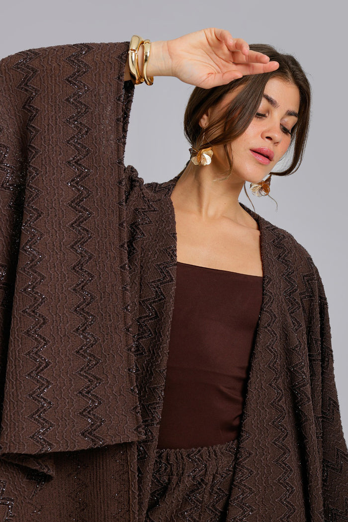 Zigzag-Embroidered Kimono