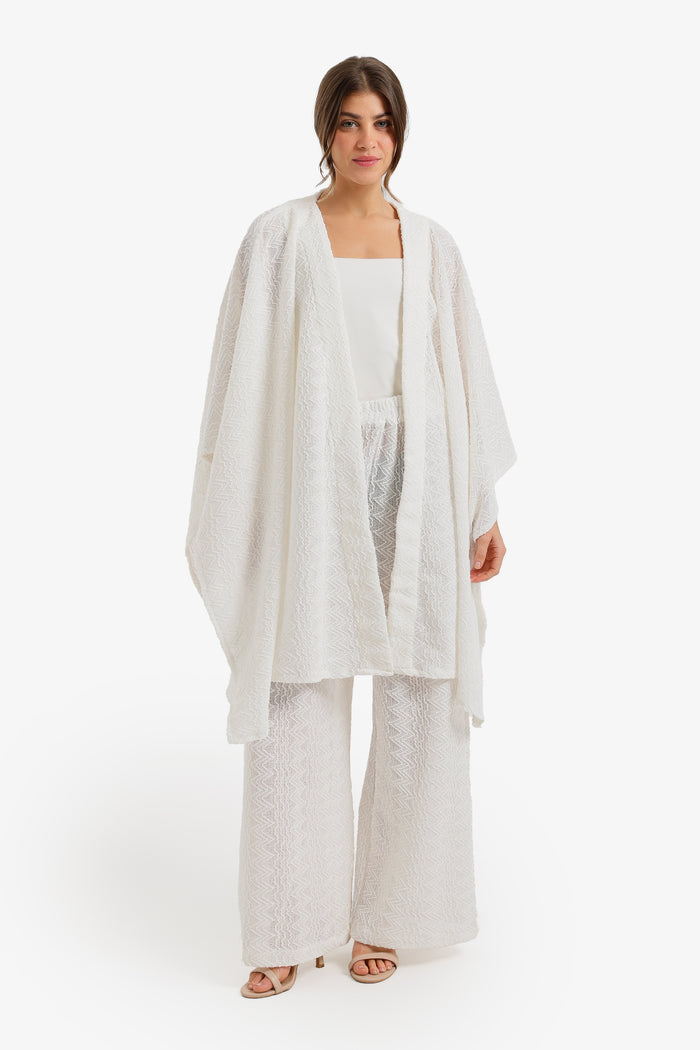Zigzag-Embroidered Kimono