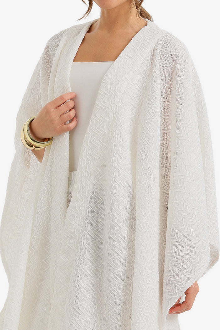 Zigzag-Embroidered Kimono