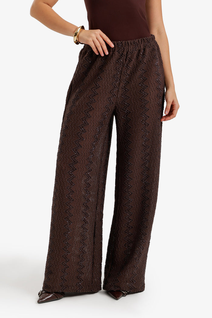 Zigzag-Embroidered Pants
