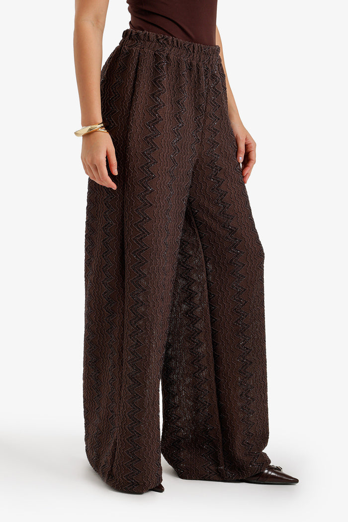 Zigzag-Embroidered Pants