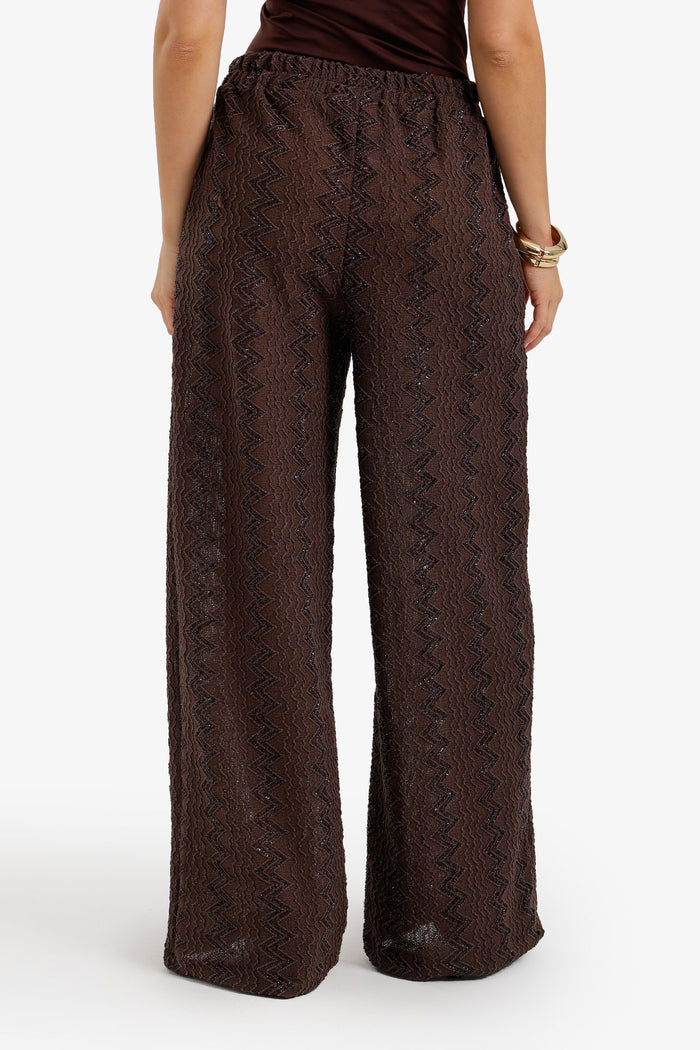 Zigzag-Embroidered Pants