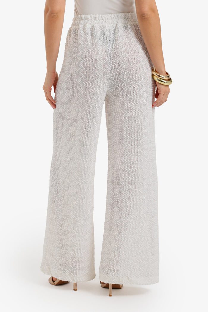 Zigzag-Embroidered Pants